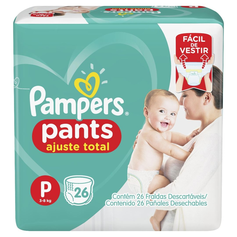Fralda Pampers Pants Ajuste Total P 26 unidades - Imagem 2