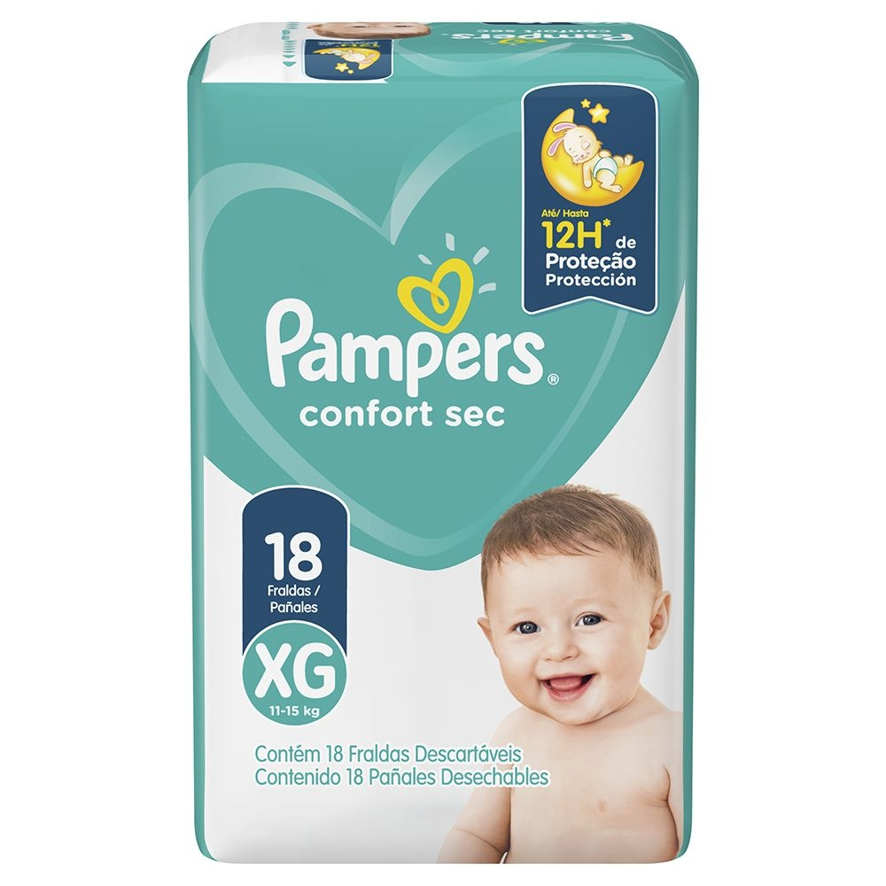 Fralda Pampers Descartável Confort Sec XG - 18 Unidades - Imagem 2