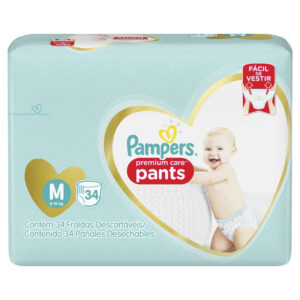 Fralda Pampers Pants Premium Care M 34 unidades