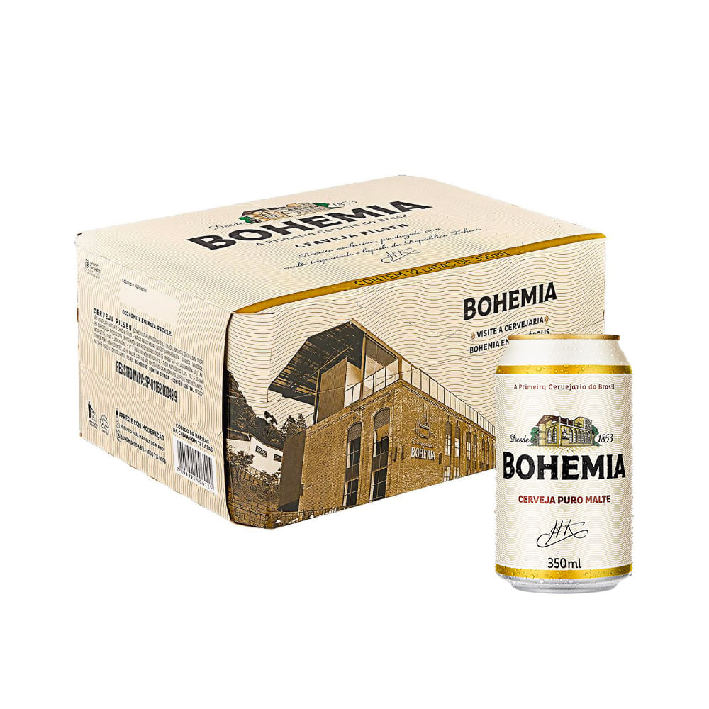 Cerveja Bohemia Puro Malte 350ml Caixa (12 Unidades)
