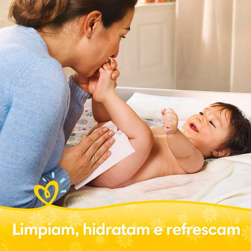 Lenços Umedecidos Pampers Aroma De Camomila 48 Unidades - Imagem 4