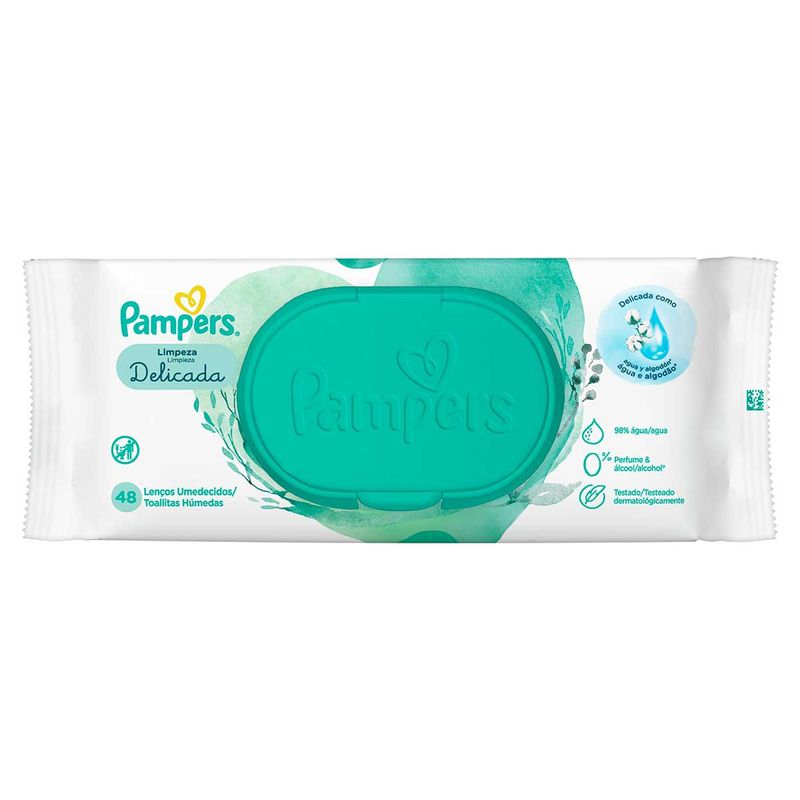 Lenços Umedecidos Pampers Limpeza Delicada 48 Unidades - Imagem 2
