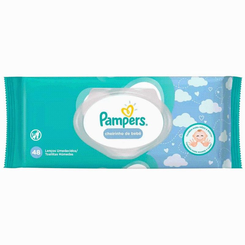 lencos umedecidos pampers cheirinho de bebe 48un