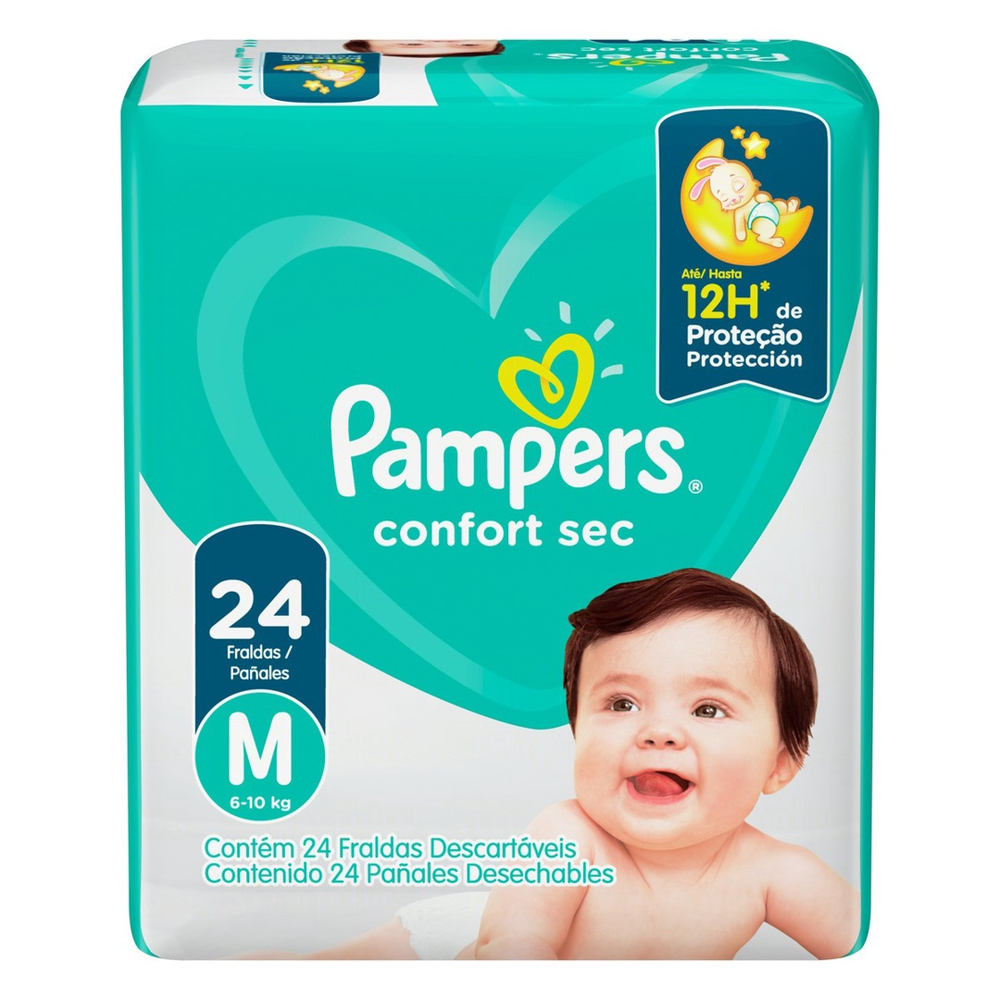 Fralda Pampers Confort Sec M 24 Unidades