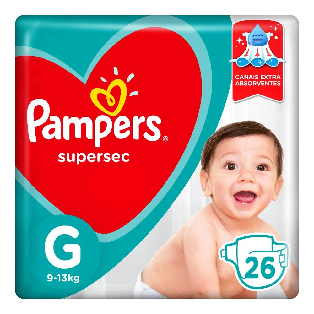 Fralda Pampers Descartável Supersec G - 26 Unidades