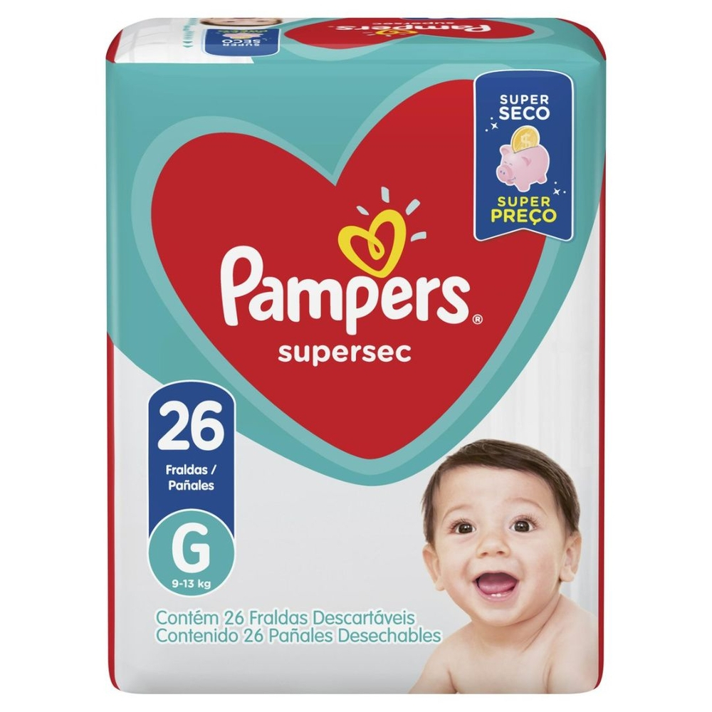 Fralda Pampers Descartável Supersec G - 26 Unidades - Imagem 2
