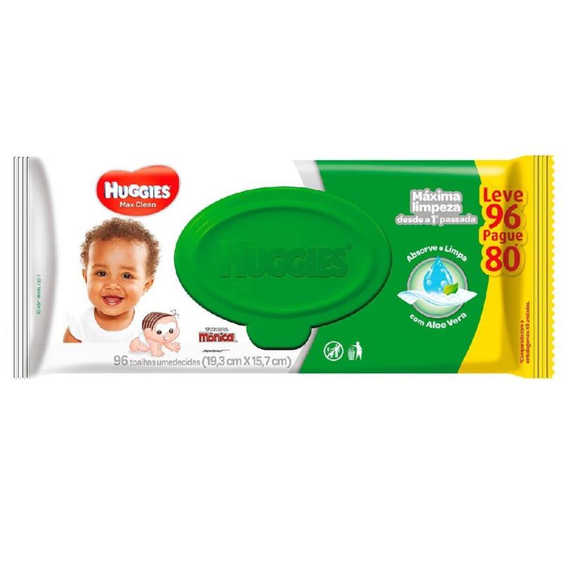 LENÇOS UMEDECIDOS HUGGIES MAX CLEAN C/96
