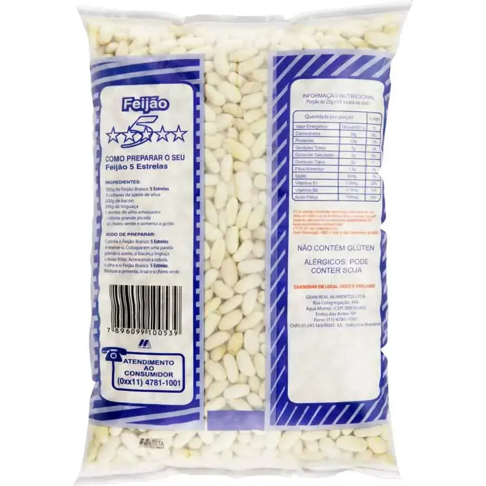 Feijão Branco Tipo 1 5 Estrelas 1Kg - Imagem 2