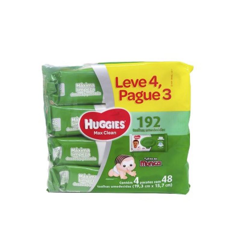 LENÇOS UMED. HUGGIES MAX CLEAN C/48 LEVE 4 PAGUE 3