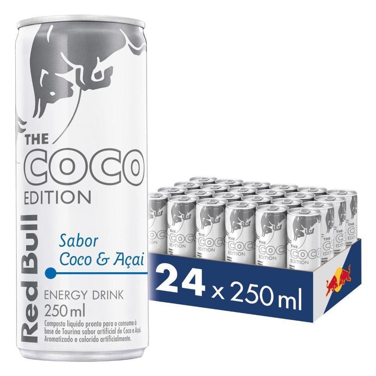Energético Red Bull Energy Drink Coco & Açai 250 ml 24 latas
