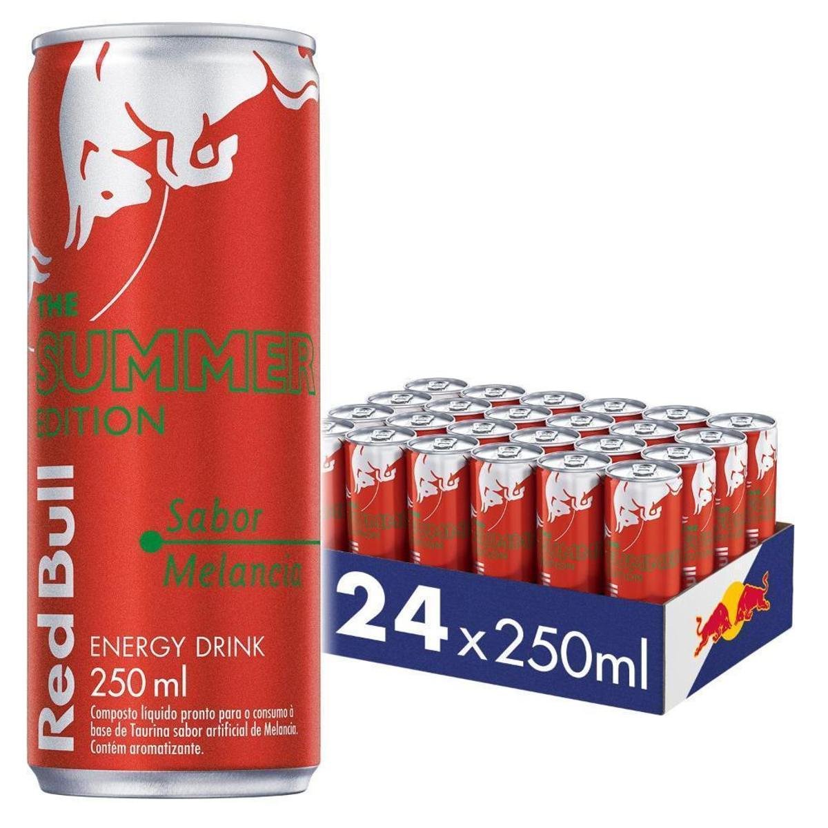 Energético Red Bull Energy Drink Summer Melancia 250 ml (24 latas)