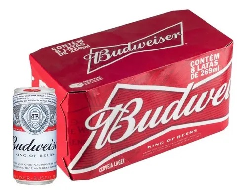 Cerveja Budweiser 269ml Lata - Pack Com 8 Unidades