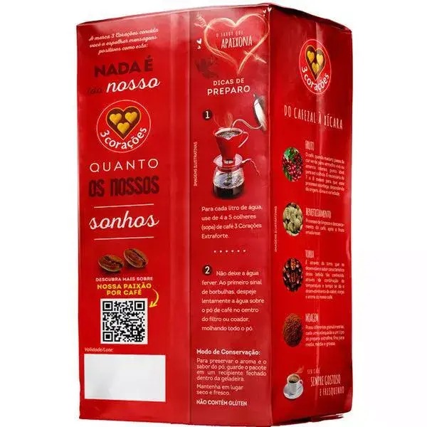Café a Vácuo Extraforte 3 Corações 500g - Imagem 2