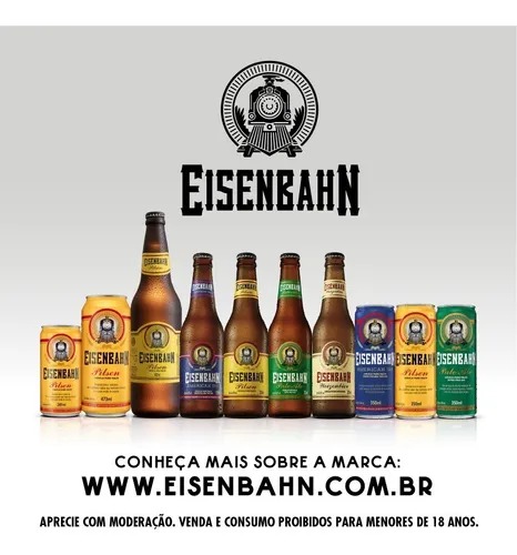 Cerveja Eisenbahn Pilsen Puro Malte Lata 350ml - Pack Com 12 - Imagem 5
