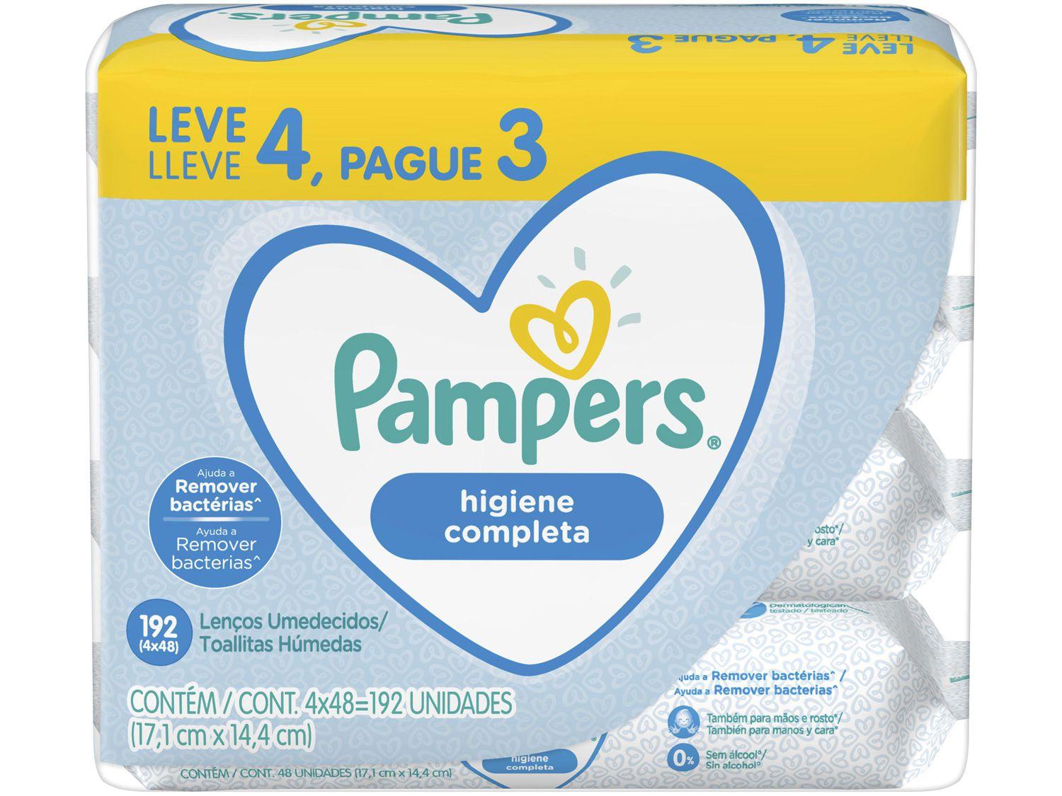 Kit Lenço Umedecido Pampers Higiene Completa - 4 Pacotes com 48 Cada