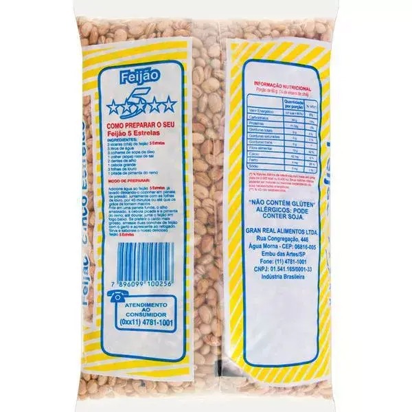 Feijão Carioca 5 Estrelas 1kg - Imagem 2