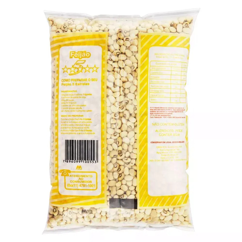 Feijão Fradinho Tipo 1 5 Estrelas 1Kg - Imagem 2