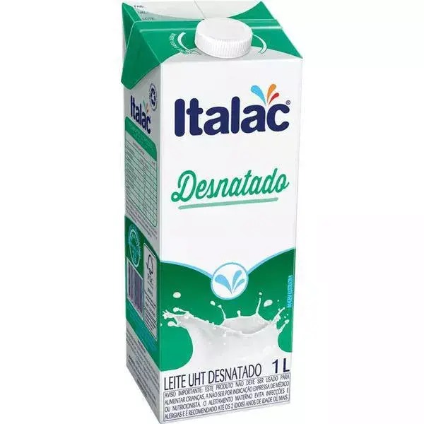 Leite Longa Vida Desnatado com Tampa Italac 1L