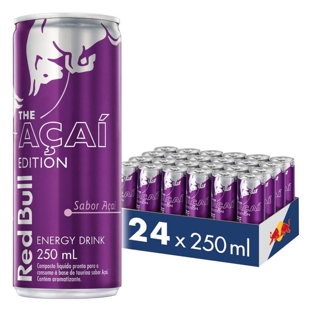Energético Red Bull Energy Drink Açai 250 ml - 24 Unidades