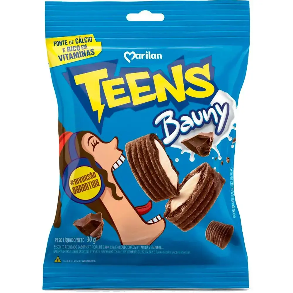 Biscoito Waffle Teens Bauny Marilan 30g