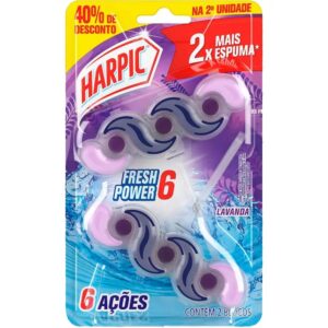 Detergente Sanitário Bloco Lavanda Fresh Power 6 Harpic 39g 2 Unidades