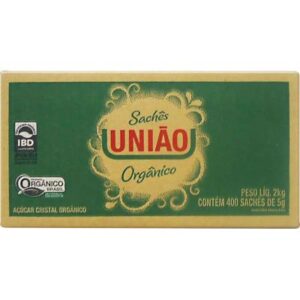 Açúcar Cristal Orgânico caixa 400 unidades de 5g - União