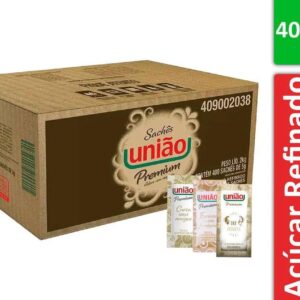 Açúcar Refinado Granulado Premium caixa 400 unidades de 5g - União